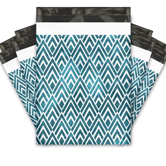 Other - Set of 20 Blue Geometric Poly Mailers 10x13 Shipping Bags Seller Supplies New